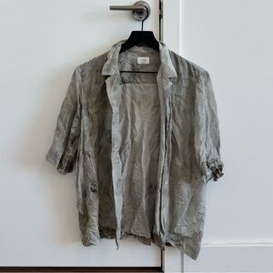 Wilfred Light Gray Short Sleeve Button-Down Shirt